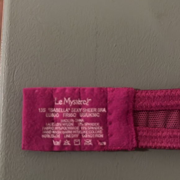 Le Mystere Isabella lace sexy sheer 36 C bra and L boy short - Picture 6 of 6